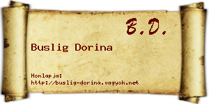 Buslig Dorina névjegykártya